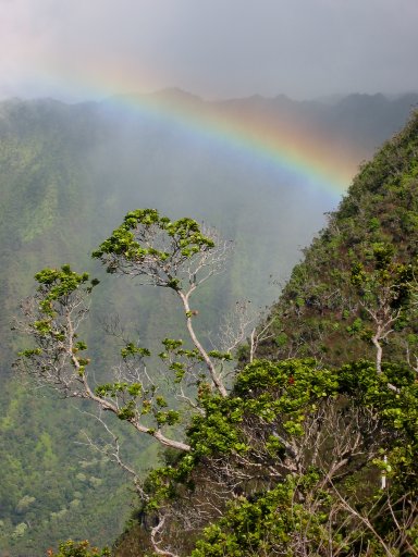 Rainbow at Kalalau Lookout